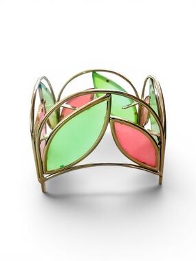 Bath & Body Works 3-Wick Candle Holder – Gold Tone | Iridescent Glass